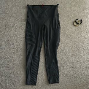 SPANX Faux Leather Moto Leggings Gray Women’s 2XL